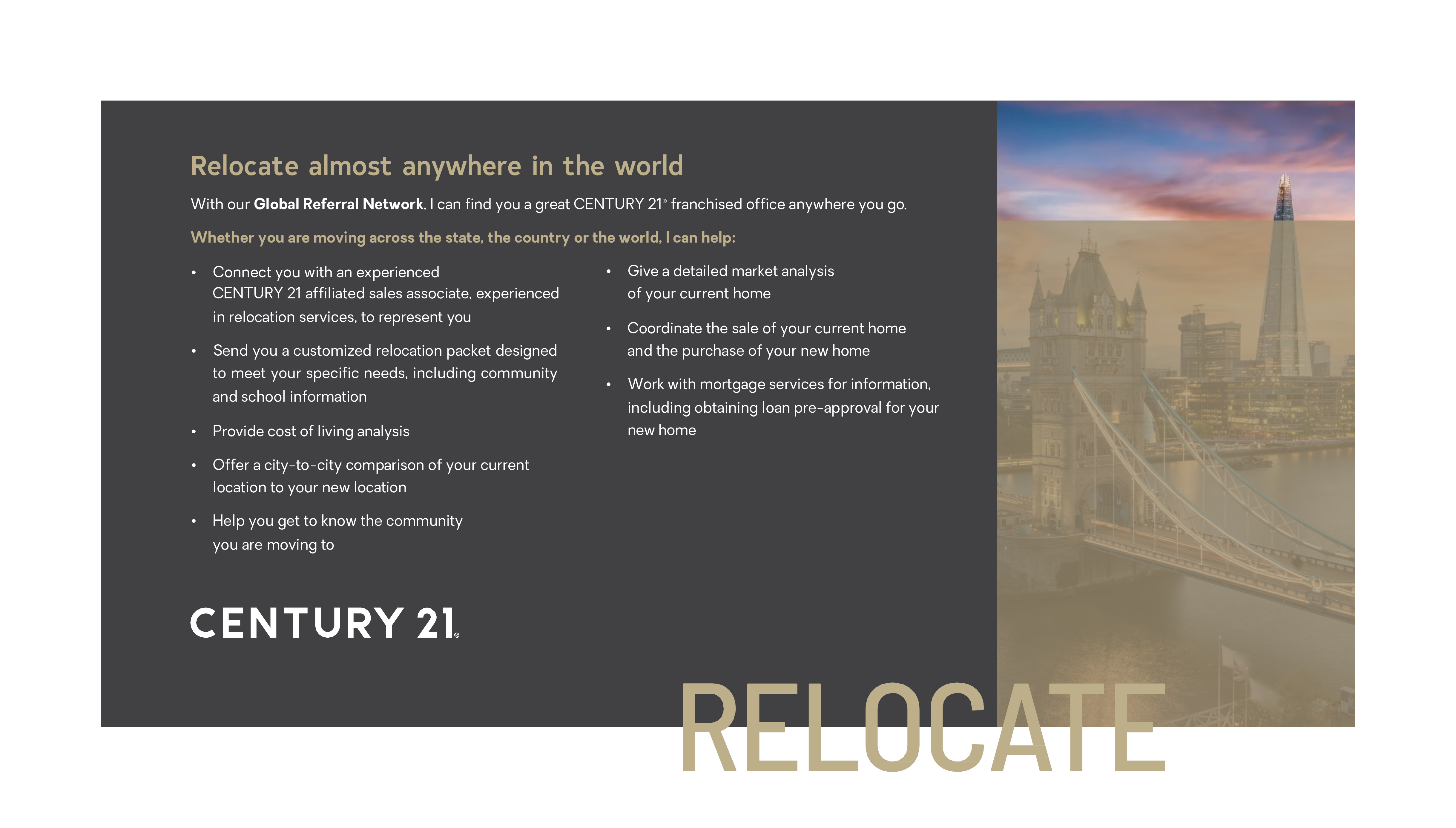 Relocate Almost Anywhere in the World